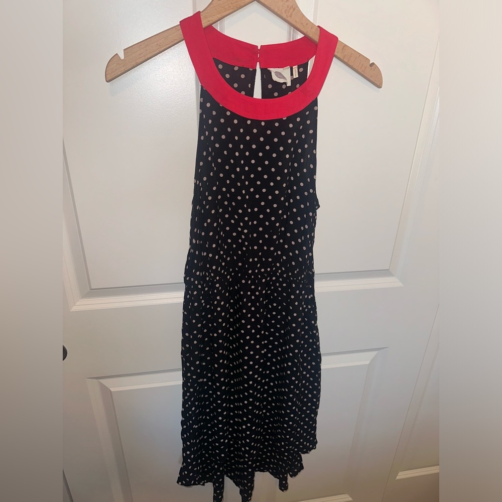 Navy Polka-Dot Sundress Anthropology Size Small